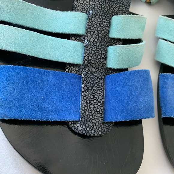 Balenciaga cobalt blue/aqua blue sandals size 37 - Picture 2 of 5